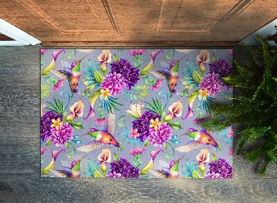 Tapete de entrada Flores Pássaros