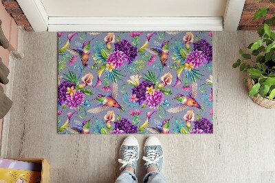 Tapete de entrada Flores Pássaros