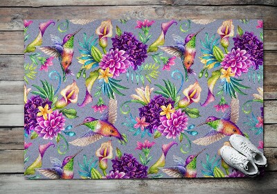 Tapete de entrada Flores Pássaros