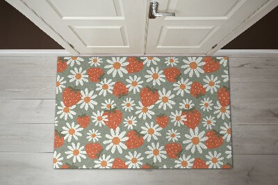 Tapete de entrada Flores de morango