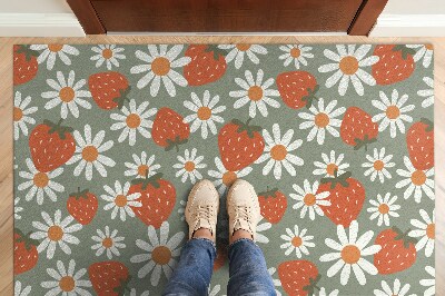 Tapete de entrada Flores de morango