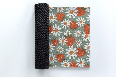 Tapete de entrada Flores de morango