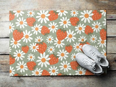 Tapete de entrada Flores de morango