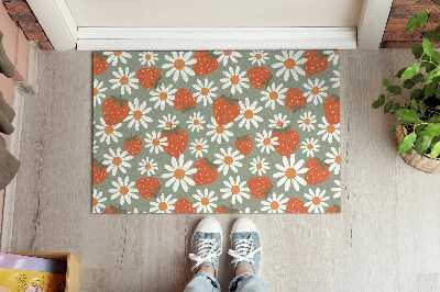 Tapete de entrada Flores de morango