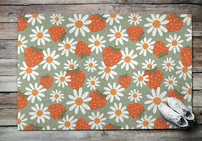 Tapete de entrada Flores de morango