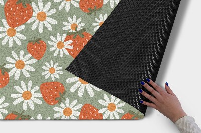 Tapete de entrada Flores de morango