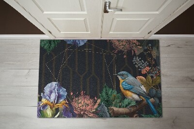 Tapete de entrada Flores de pássaros