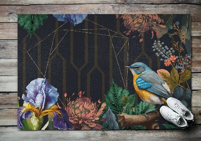 Tapete de entrada Flores de pássaros