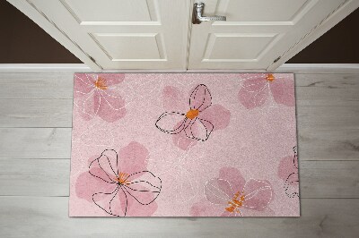 Tapete capacho Flores cor de rosa