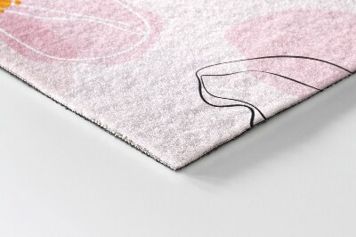 Tapete capacho Flores cor de rosa