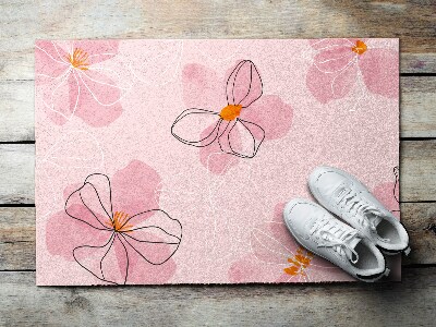 Tapete capacho Flores cor de rosa