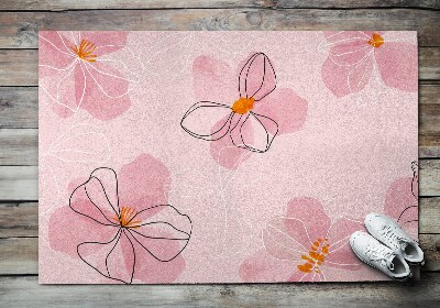 Tapete capacho Flores cor de rosa