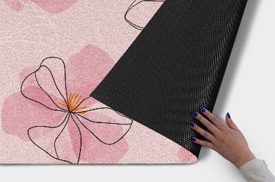 Tapete capacho Flores cor de rosa