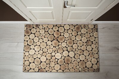 Tapete capacho toras de madeira