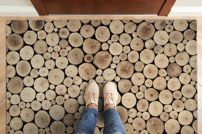 Tapete capacho toras de madeira