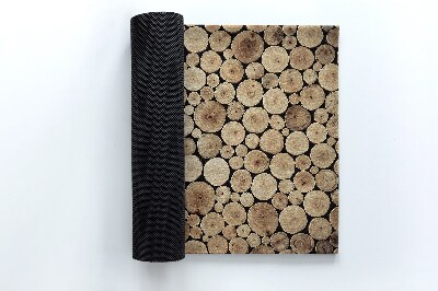 Tapete capacho toras de madeira