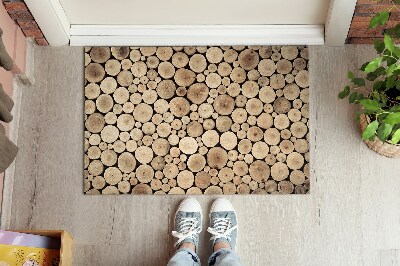 Tapete capacho toras de madeira