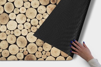 Tapete capacho toras de madeira