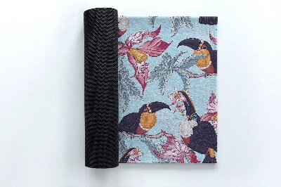 Tapete de entrada Pássaros Flores