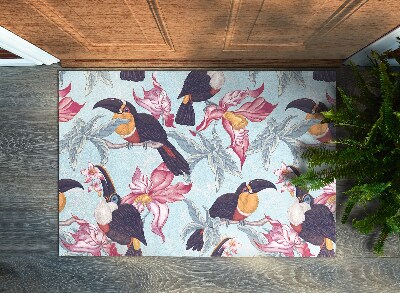 Tapete de entrada Pássaros Flores