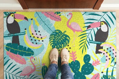 Tapete de entrada Pássaros Plantas Abstração