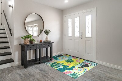 Tapete de entrada Pássaros Plantas Abstração