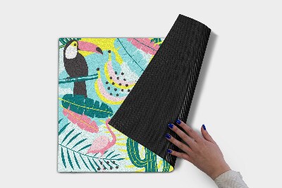 Tapete de entrada Pássaros Plantas Abstração