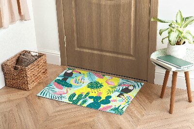 Tapete de entrada Pássaros Plantas Abstração