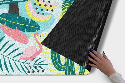 Tapete de entrada Pássaros Plantas Abstração