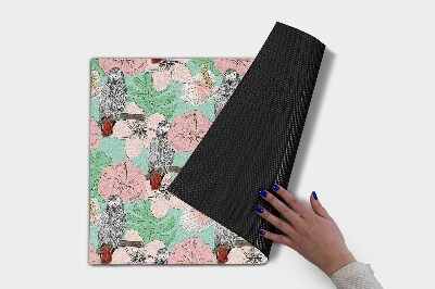 Tapete de entrada Pássaros Papagaio Flores