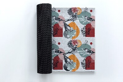 Tapete capacho Padrão de pássaros e flores