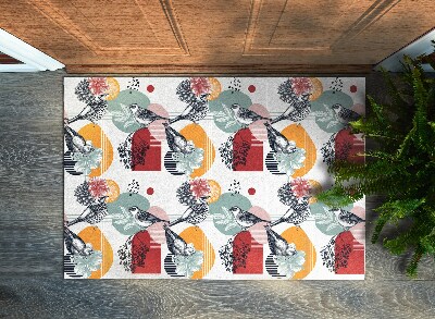 Tapete capacho Padrão de pássaros e flores