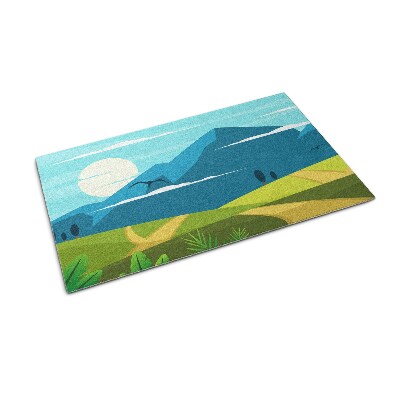 Tapete de entrada vista da montanha