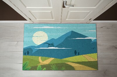 Tapete de entrada vista da montanha