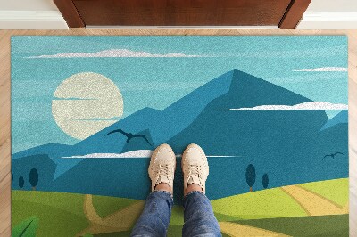 Tapete de entrada vista da montanha