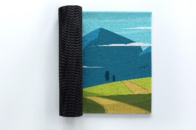 Tapete de entrada vista da montanha