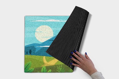 Tapete de entrada vista da montanha