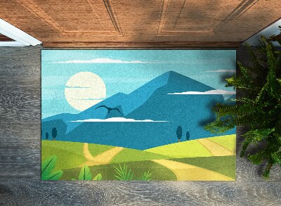 Tapete de entrada vista da montanha