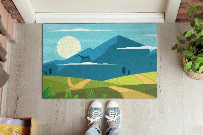 Tapete de entrada vista da montanha