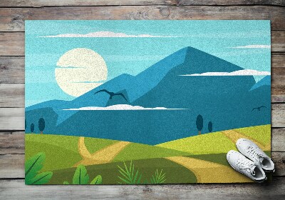 Tapete de entrada vista da montanha