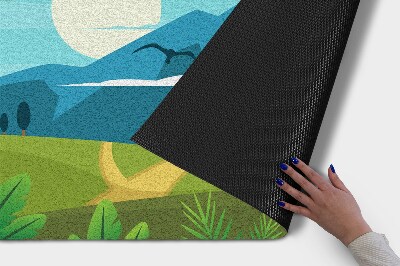 Tapete de entrada vista da montanha