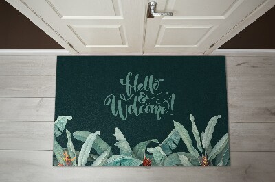 Tapete de entrada Folhas Tropicais Bem-vindas