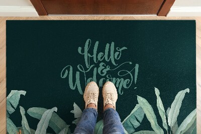 Tapete de entrada Folhas Tropicais Bem-vindas