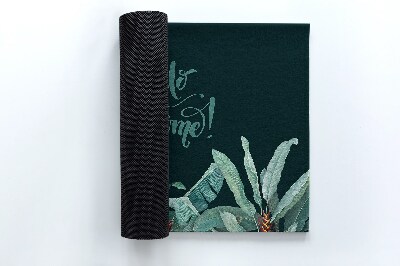 Tapete de entrada Folhas Tropicais Bem-vindas
