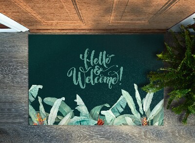 Tapete de entrada Folhas Tropicais Bem-vindas