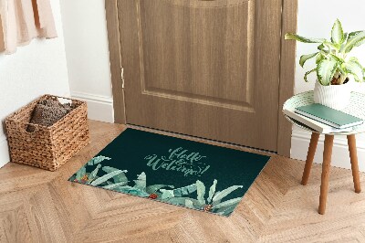Tapete de entrada Folhas Tropicais Bem-vindas