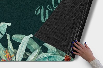 Tapete de entrada Folhas Tropicais Bem-vindas