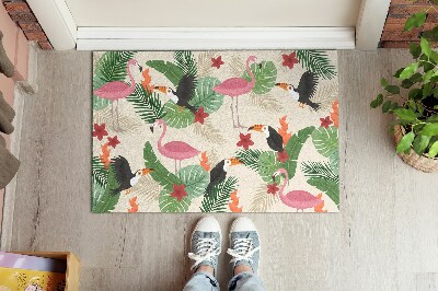 Tapete capacho Pássaros Flamingos