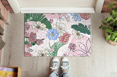 Tapete de entrada Flores coloridas