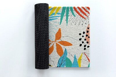 Tapete de entrada Flores Folhas